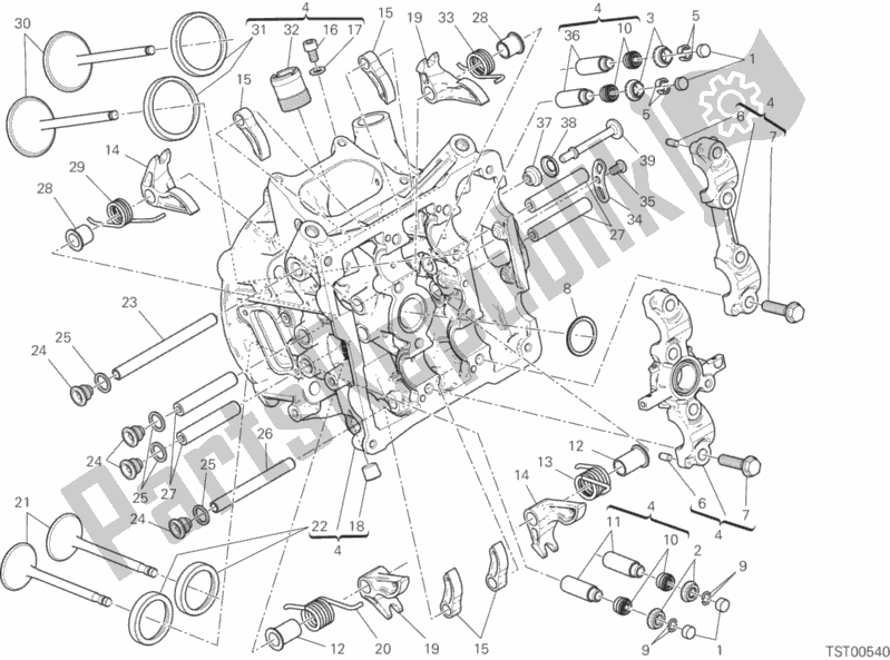 Todas as partes de Cabeça Horizontal do Ducati Superbike 1299S ABS USA 2015